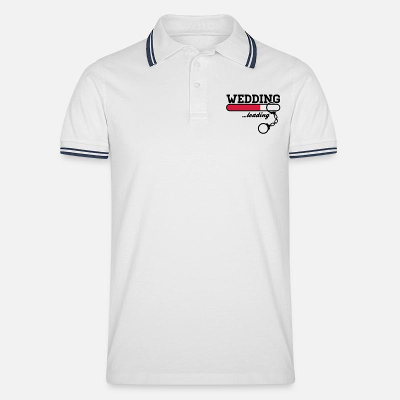 wedding_loading___f2 - Männer Tipped Poloshirt - Weiß/Navy