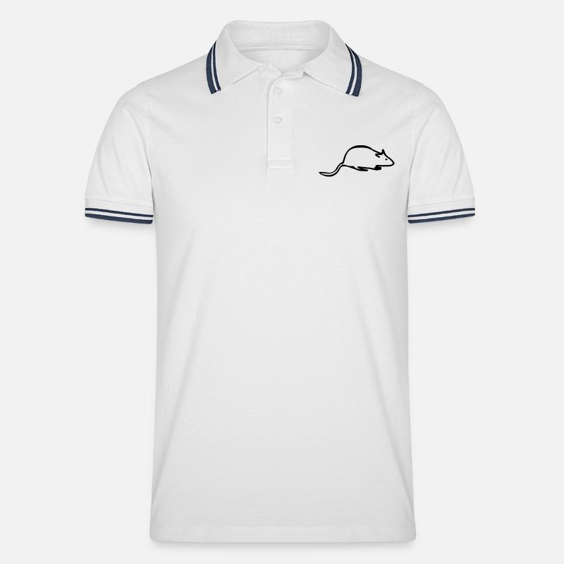 ratte - Männer Tipped Poloshirt - Weiß/Navy