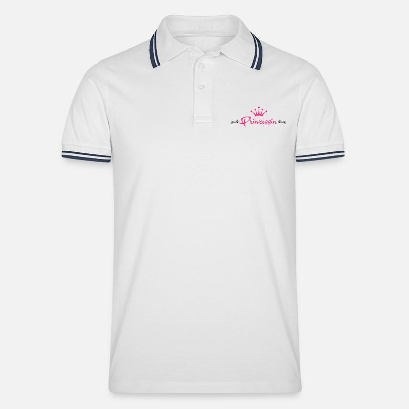 (100_prinzessin2_2c) - Männer Tipped Poloshirt - Weiß/Navy