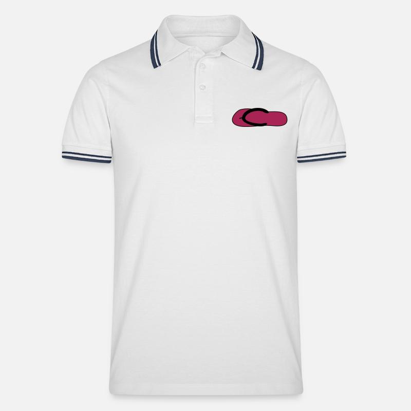 badelatsch schuhe - Männer Tipped Poloshirt - Weiß/Navy