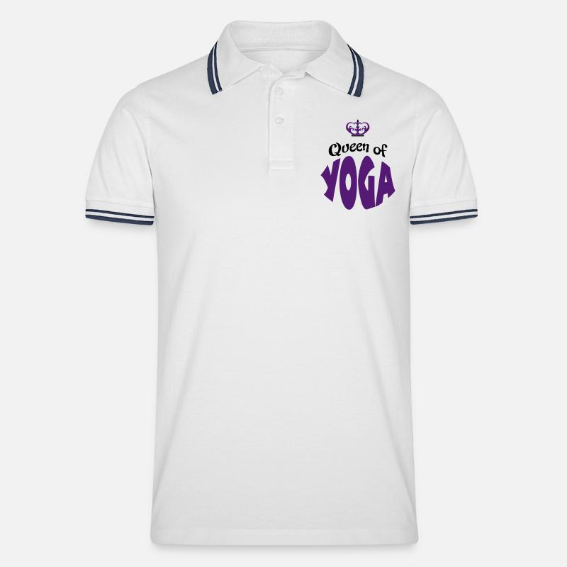 yoga - Männer Tipped Poloshirt - Weiß/Navy