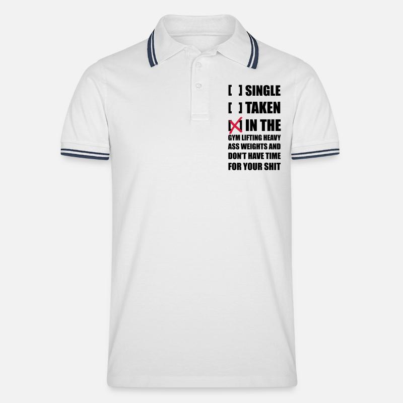 Fitness Single - Männer Tipped Poloshirt - Weiß/Navy