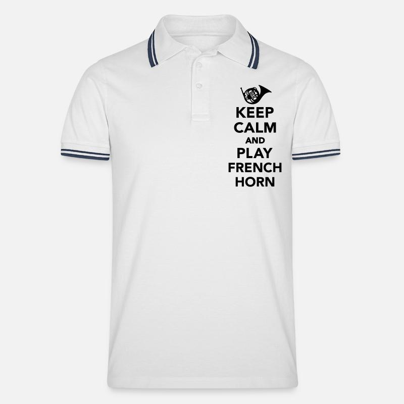 Waldhorn - Männer Tipped Poloshirt - Weiß/Navy