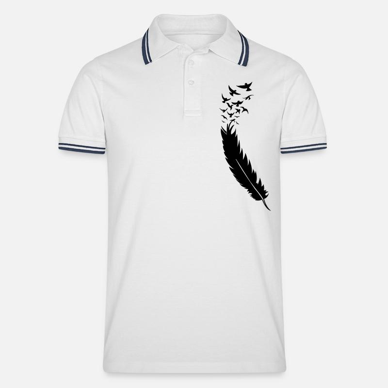 fly_away - Männer Tipped Poloshirt - Weiß/Navy