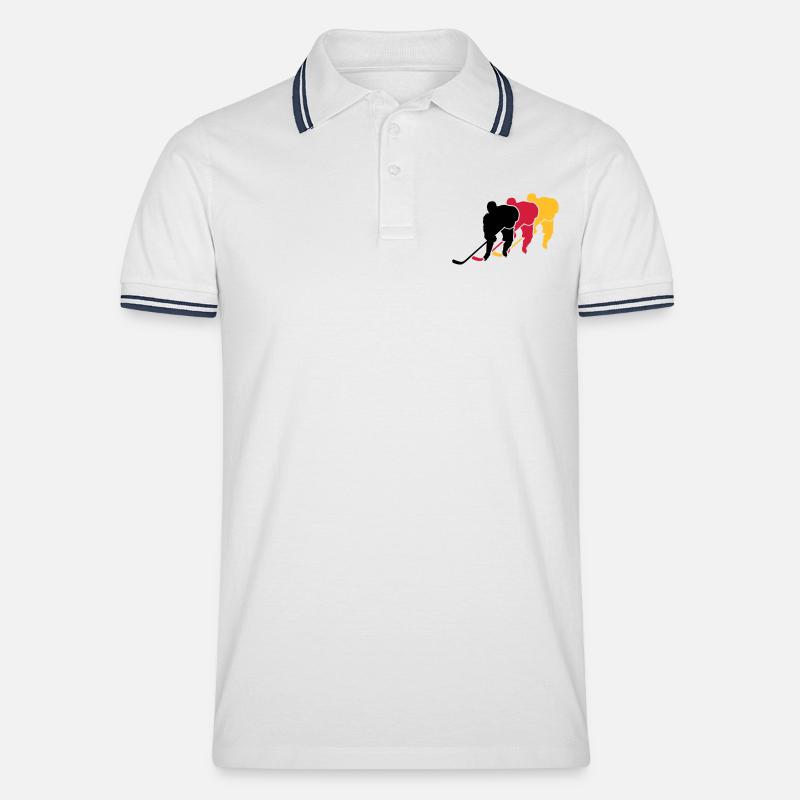 Eishockey - Männer Tipped Poloshirt - Weiß/Navy