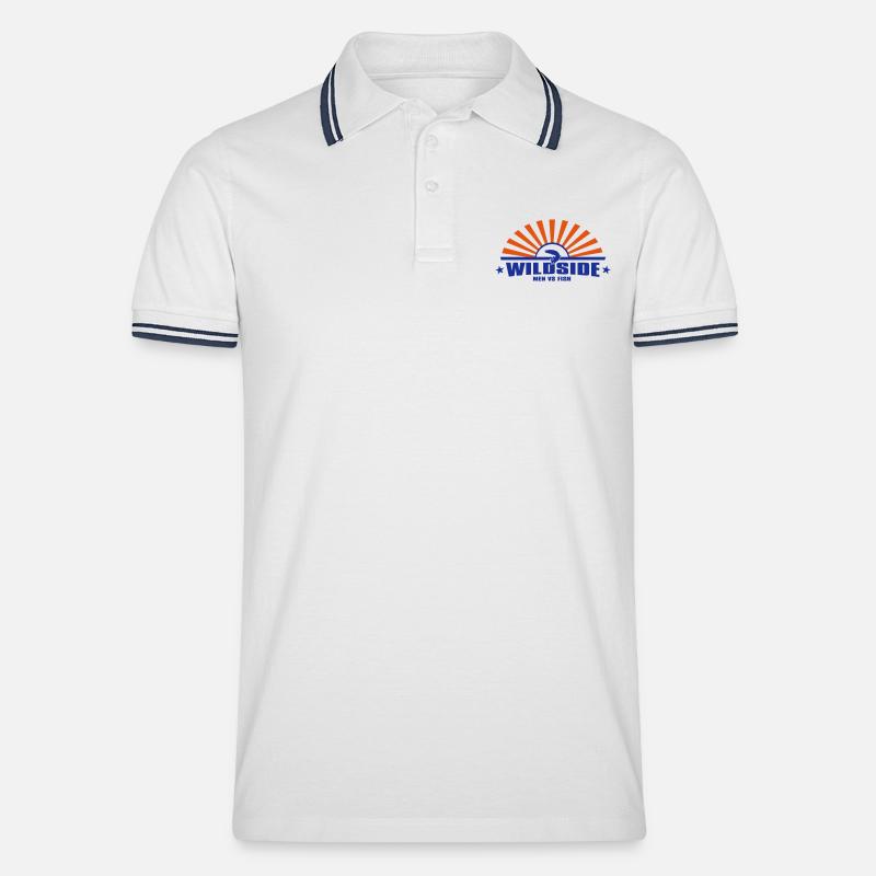 wildside_2c - Männer Tipped Poloshirt - Weiß/Navy