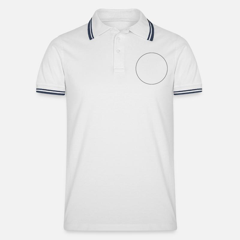 kreis gestrichelt - Männer Tipped Poloshirt - Weiß/Navy