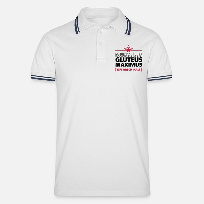 Ein Arsch halt - Männer Tipped Poloshirt - Weiß/Navy