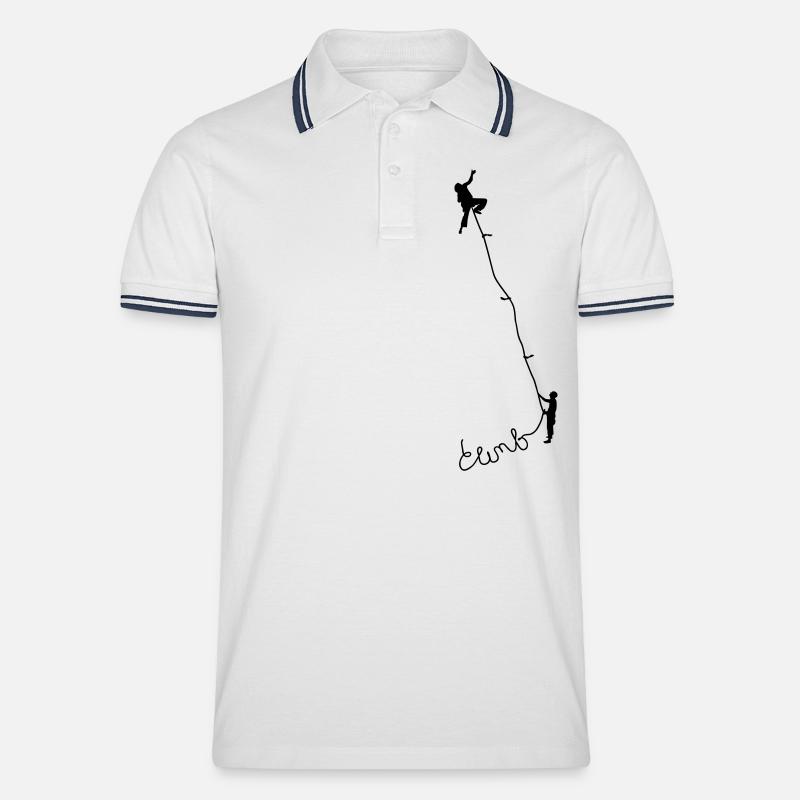 Climbing 1 - Männer Tipped Poloshirt - Weiß/Navy