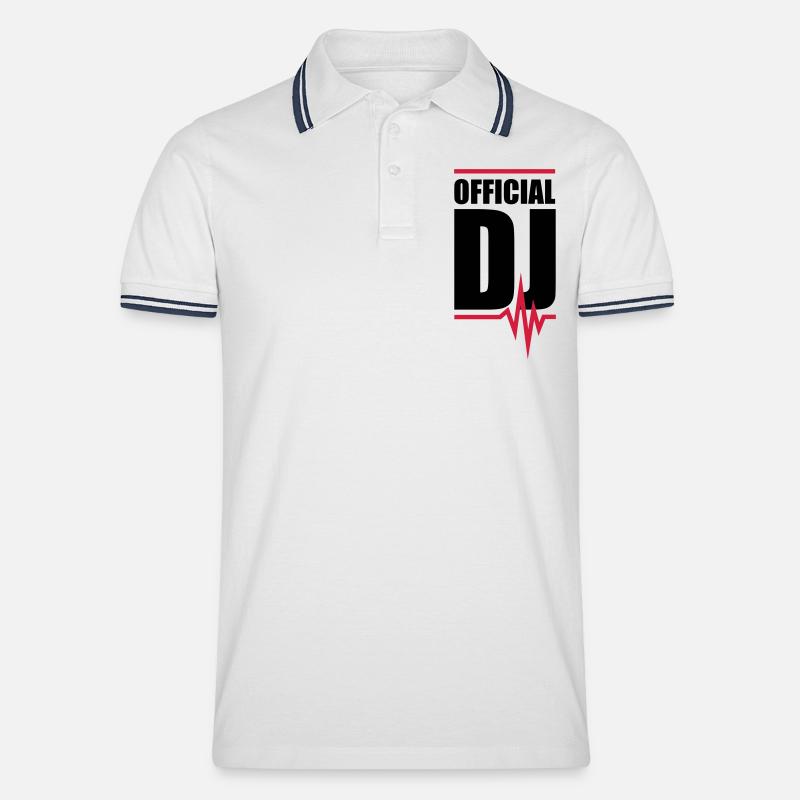 dj___f2 - Männer Tipped Poloshirt - Weiß/Navy