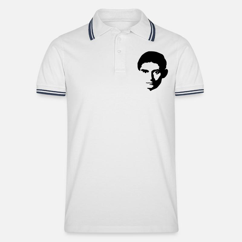 FRANZ KAFKA - Männer Tipped Poloshirt - Weiß/Navy