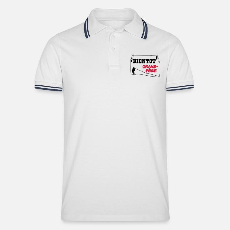Bald Großvater - Männer Tipped Poloshirt - Weiß/Navy