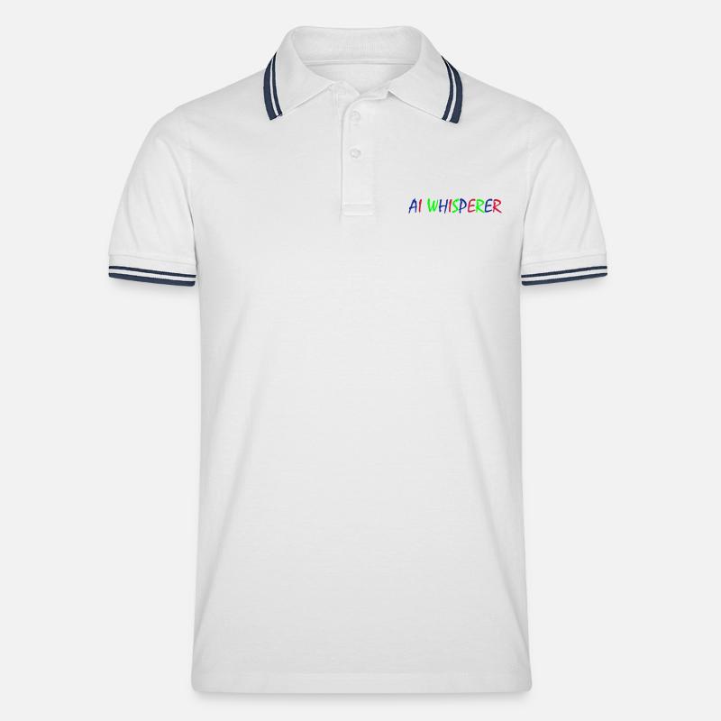 AI Whisperer - Männer Tipped Poloshirt - Weiß/Navy