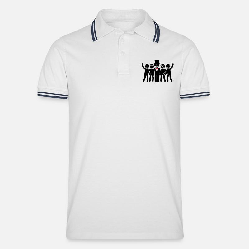 Team Bräutigam - Männer Tipped Poloshirt - Weiß/Navy