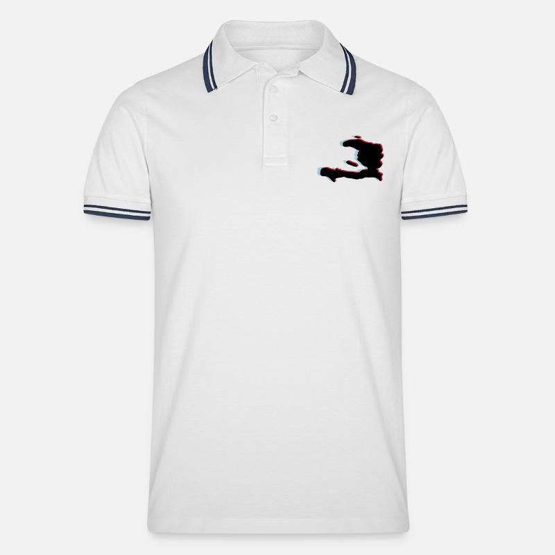 3D-Anaglyphen grün HAITI - Männer Tipped Poloshirt - Weiß/Navy