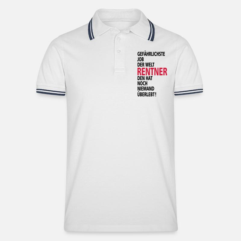 rentner - Männer Tipped Poloshirt - Weiß/Navy