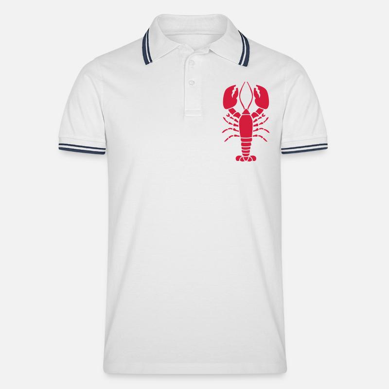 Hummer - Männer Tipped Poloshirt - Weiß/Navy