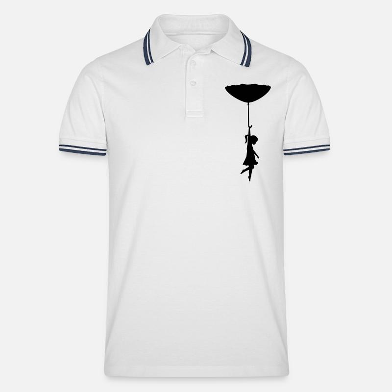 alles gute kommt von oben - Männer Tipped Poloshirt - Weiß/Navy