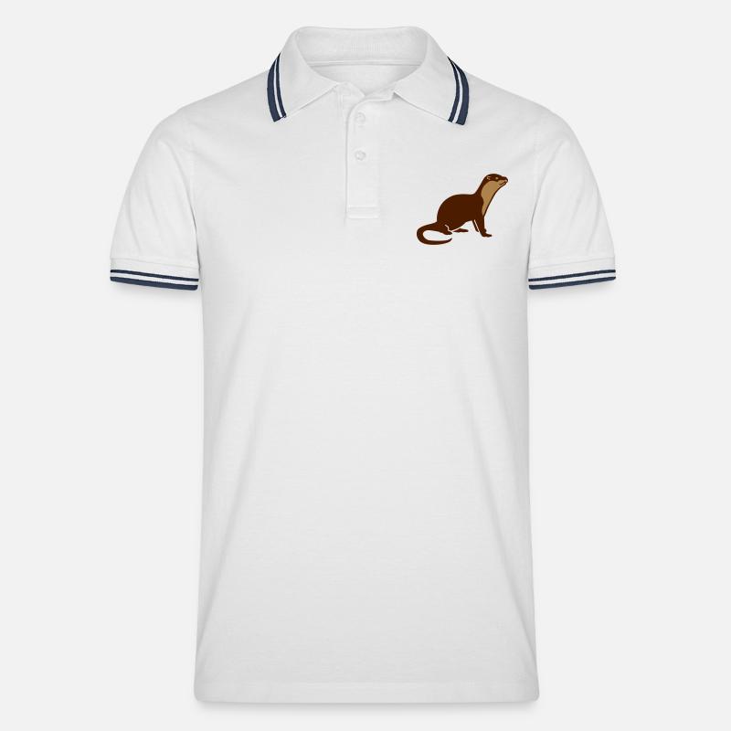 Loutre - Polo tipped Homme - blanc/marine