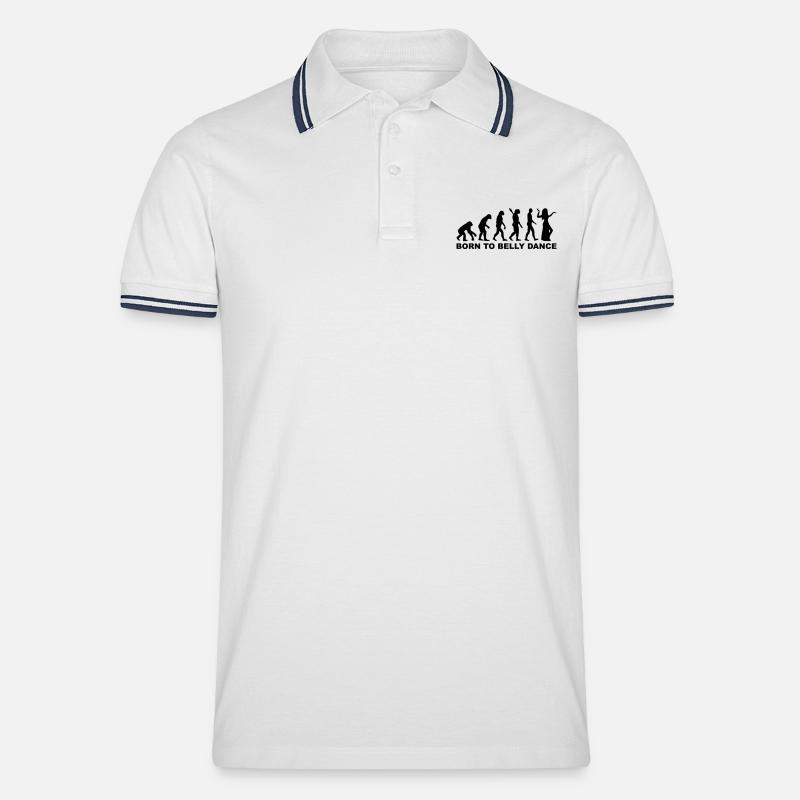 Evolution belly dance - Men's Tipped Polo Shirt - white/navy