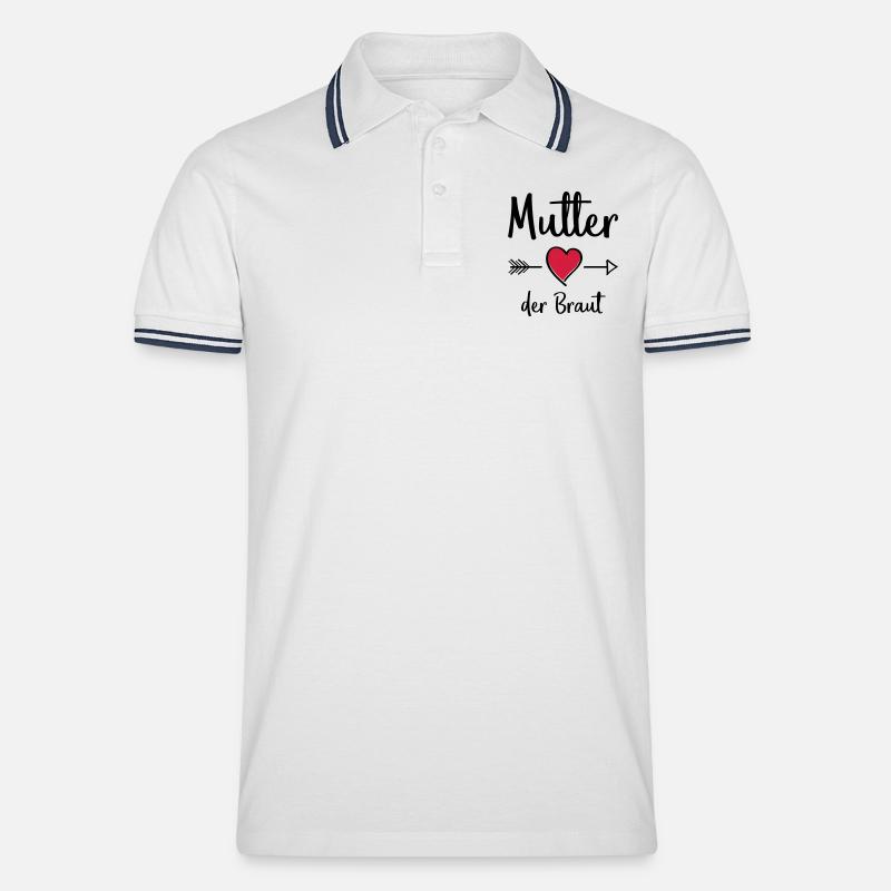 mutter der braut - Männer Tipped Poloshirt - Weiß/Navy
