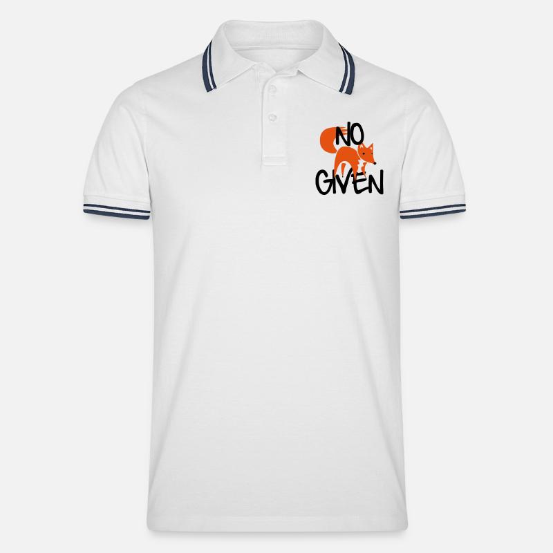 No Fox Given - Männer Tipped Poloshirt - Weiß/Navy