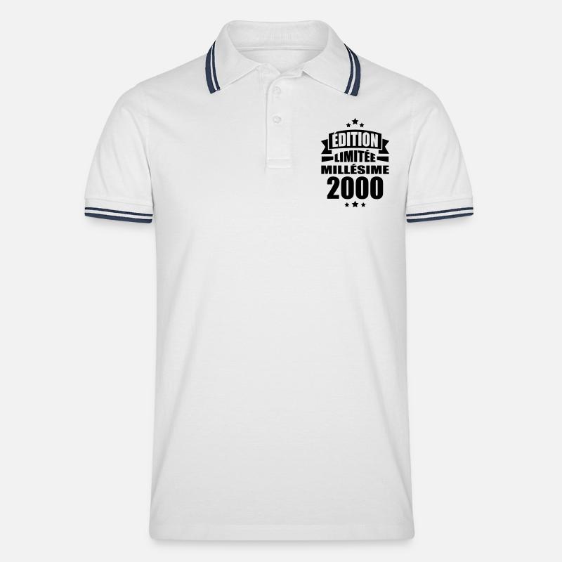 édition limitée millésime 2000 - Polo tipped Homme - blanc/marine