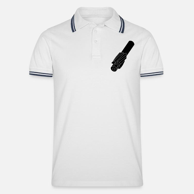 Fräse helikale - Männer Tipped Poloshirt - Weiß/Navy