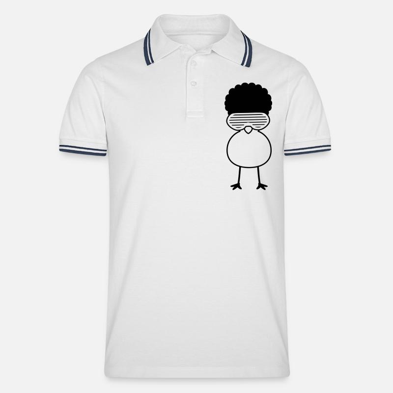 Funky Chick - Männer Tipped Poloshirt - Weiß/Navy