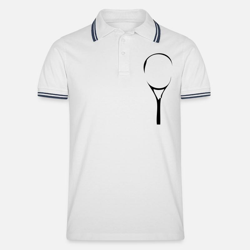 tennisschlaeger - Männer Tipped Poloshirt - Weiß/Navy