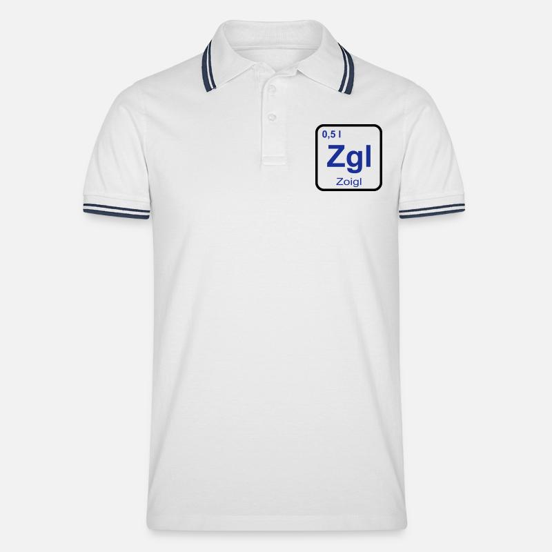 Zoigl Bier - Männer Tipped Poloshirt - Weiß/Navy