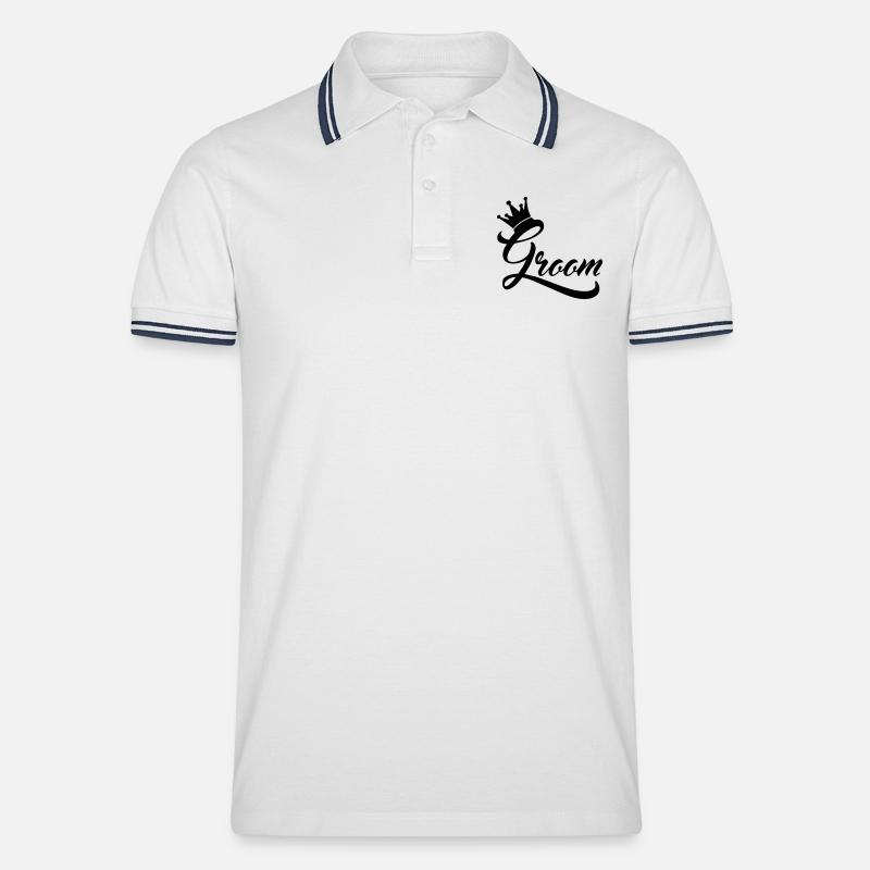 groom - Männer Tipped Poloshirt - Weiß/Navy