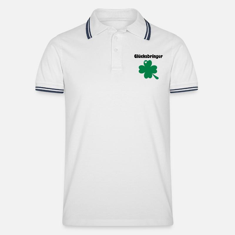 Kleeblatt - Männer Tipped Poloshirt - Weiß/Navy
