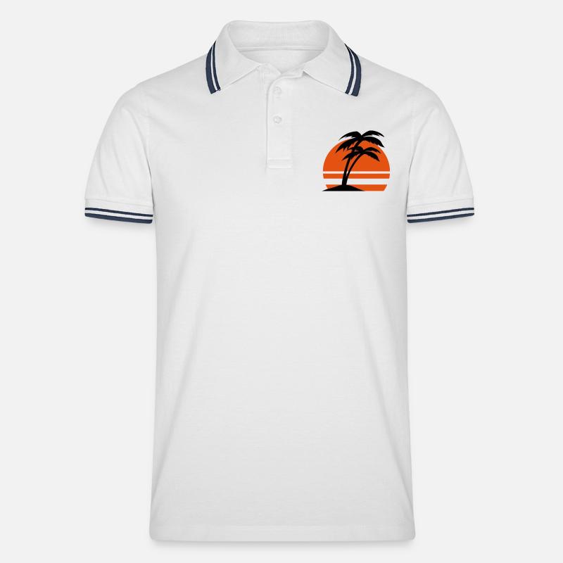 insel2 - Men's Tipped Polo Shirt - white/navy