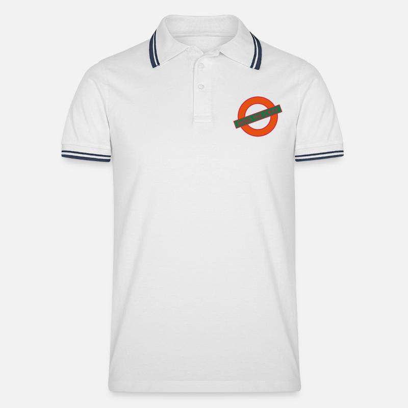 Mind the Crap - Männer Tipped Poloshirt - Weiß/Navy