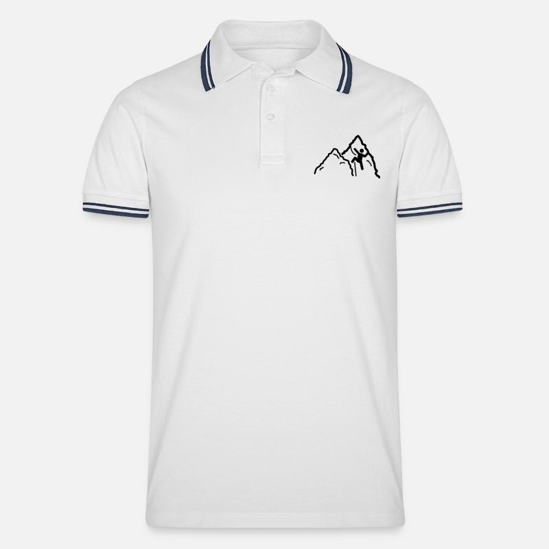 Klettern motiv - Männer Tipped Poloshirt - Weiß/Navy