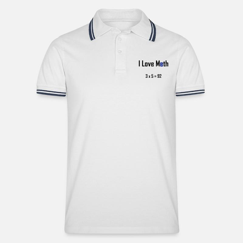i love meth - Männer Tipped Poloshirt - Weiß/Navy