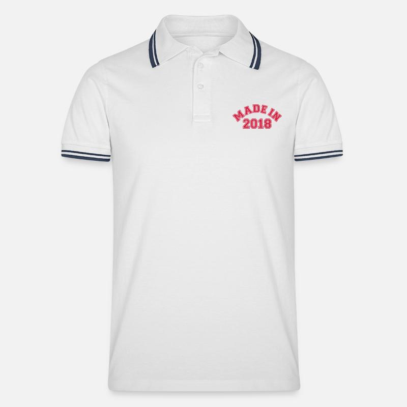 2018 - Männer Tipped Poloshirt - Weiß/Navy