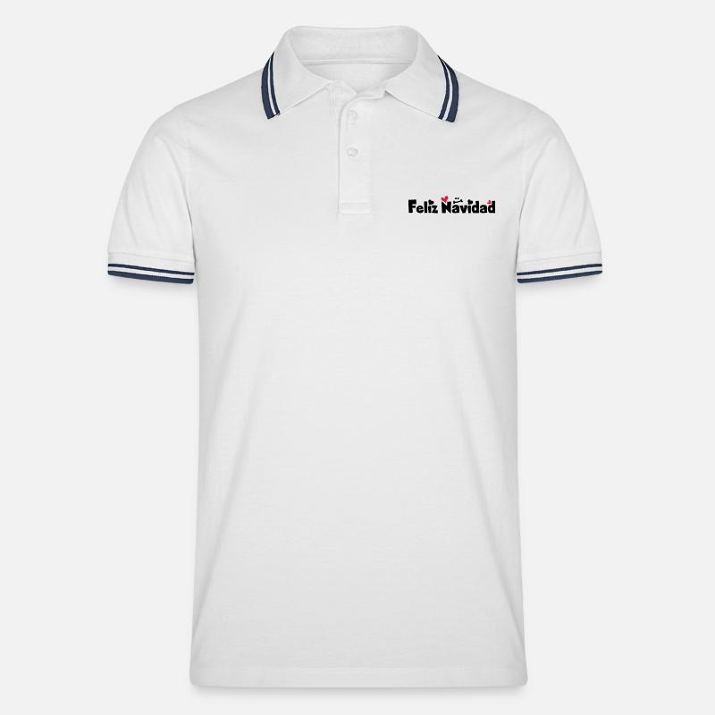 Feliz Navidad Joyeux Noël - Polo tipped Homme - blanc/marine