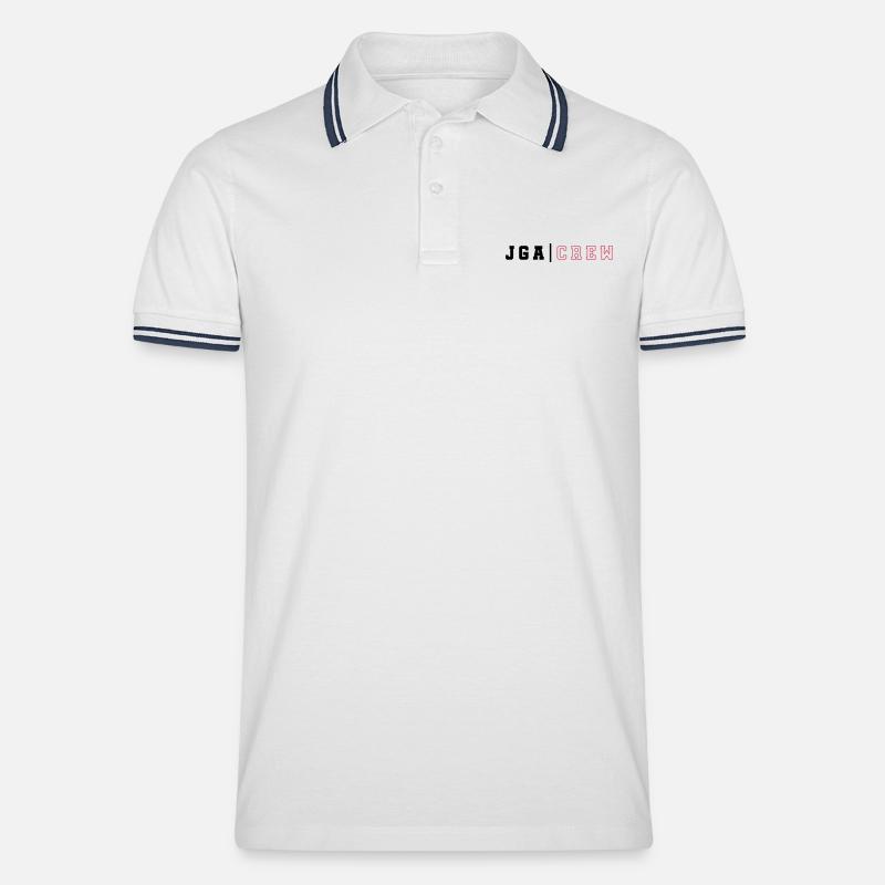 JGA Crew Junggesellenabschied - Männer Tipped Poloshirt - Weiß/Navy
