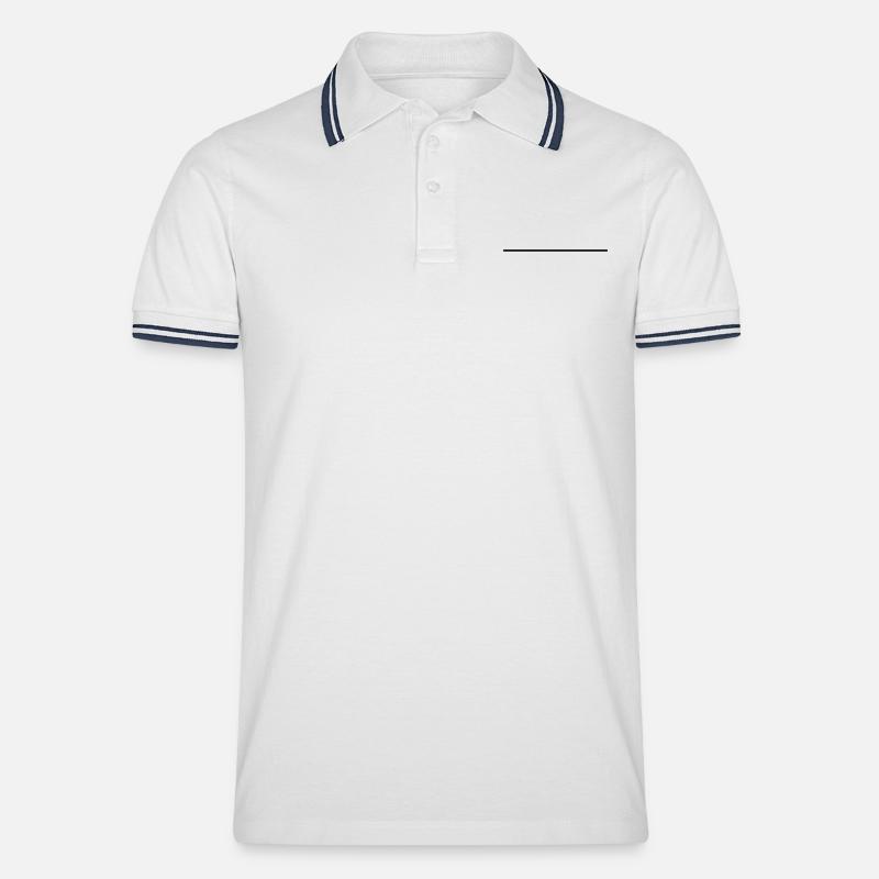 Linie - Männer Tipped Poloshirt - Weiß/Navy