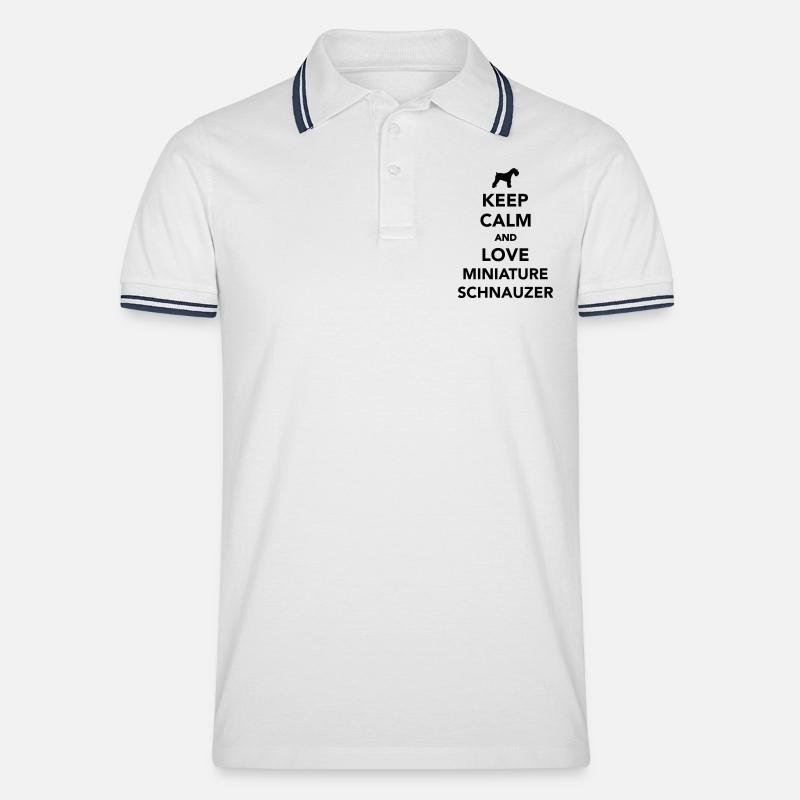 Zwergschnauzer - Männer Tipped Poloshirt - Weiß/Navy