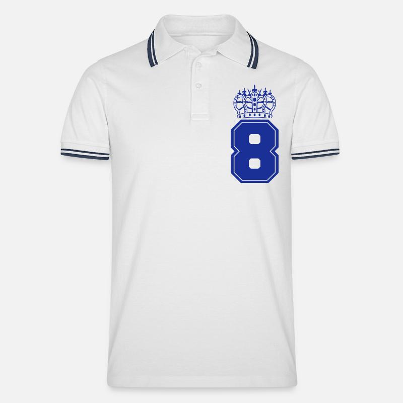 8 krone - Männer Tipped Poloshirt - Weiß/Navy
