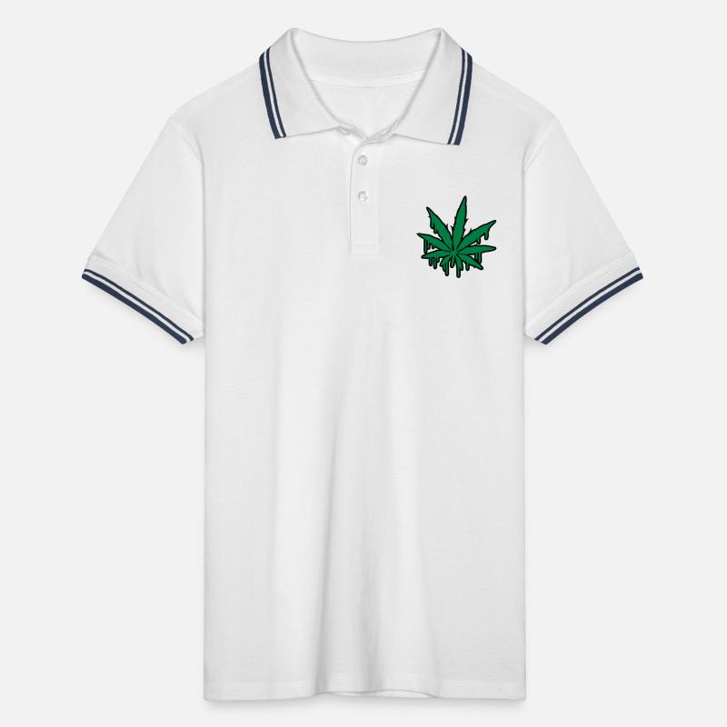 Weed Graffiti Männer Tipped Poloshirt