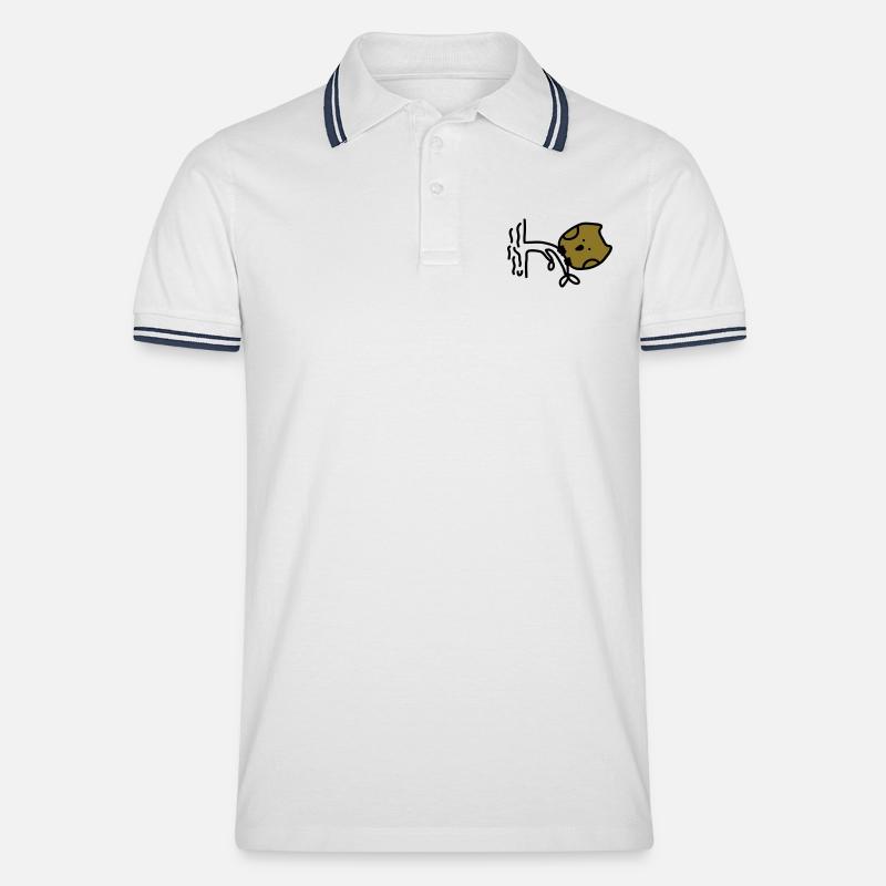 tyk ugle - Tipped poloshirt herre - hvid/marineblå