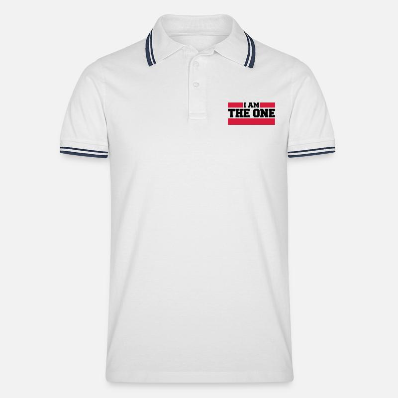 i_am_the_one - Polo tipped Homme - blanc/marine