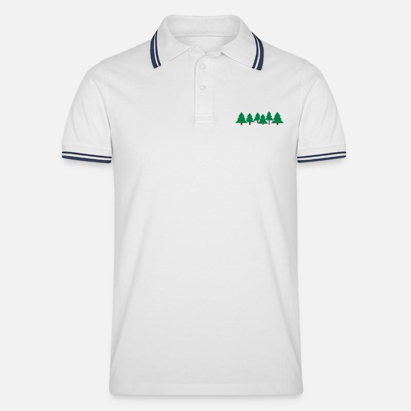 baeume__f2 - Männer Tipped Poloshirt - Weiß/Navy