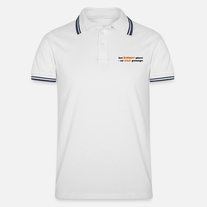 Cyclisme - Polo tipped Homme - blanc/marine