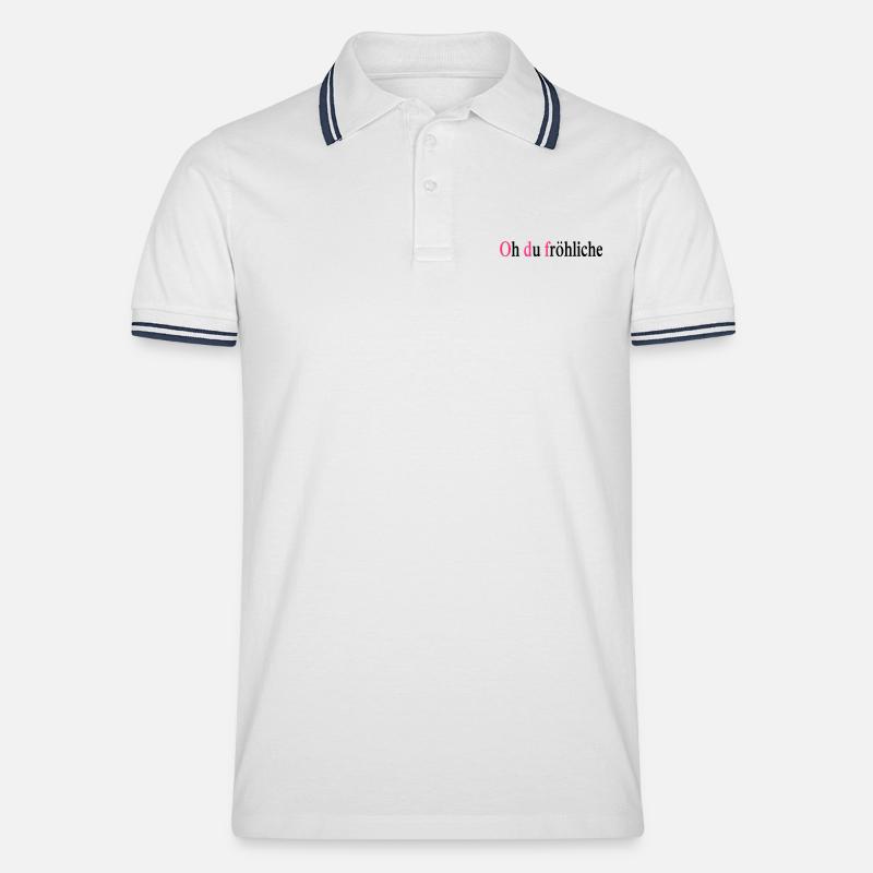weihnachten - Männer Tipped Poloshirt - Weiß/Navy
