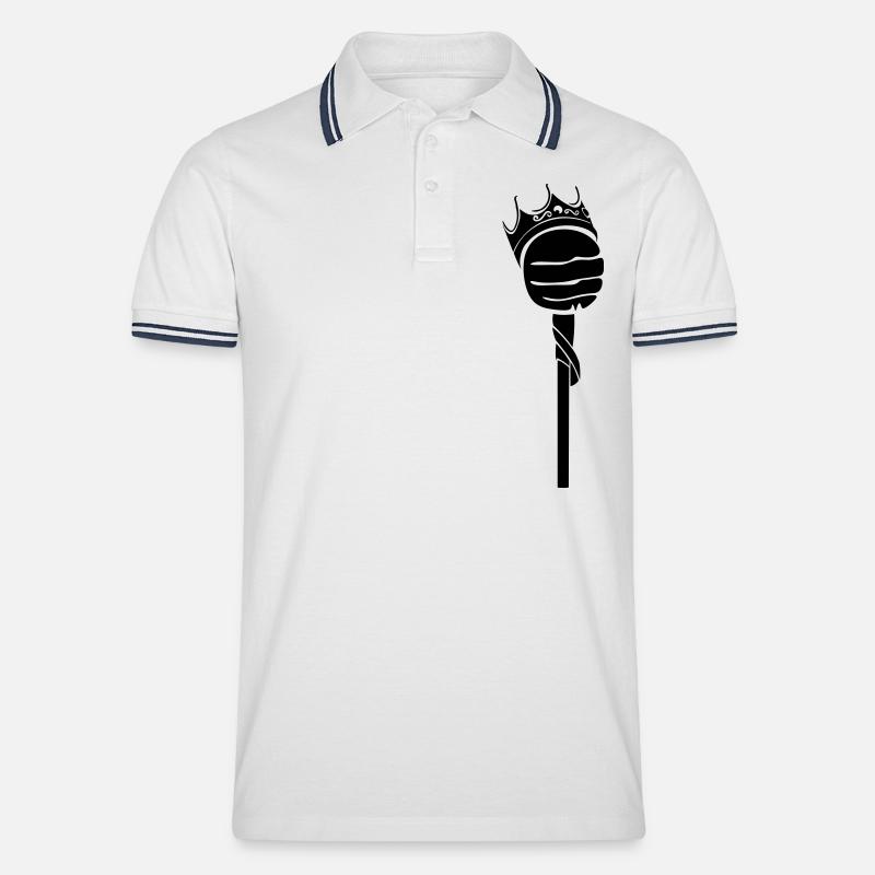 Lolly - Männer Tipped Poloshirt - Weiß/Navy